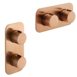 Cutout image of Vado Individual Altitude Brushed Bronze Dual Outlet Thermostatic Shower Valve